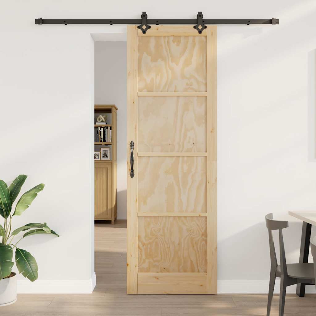 Set Porta Scorrevole ORKDAL Naturale e nero 78 x 232 cm