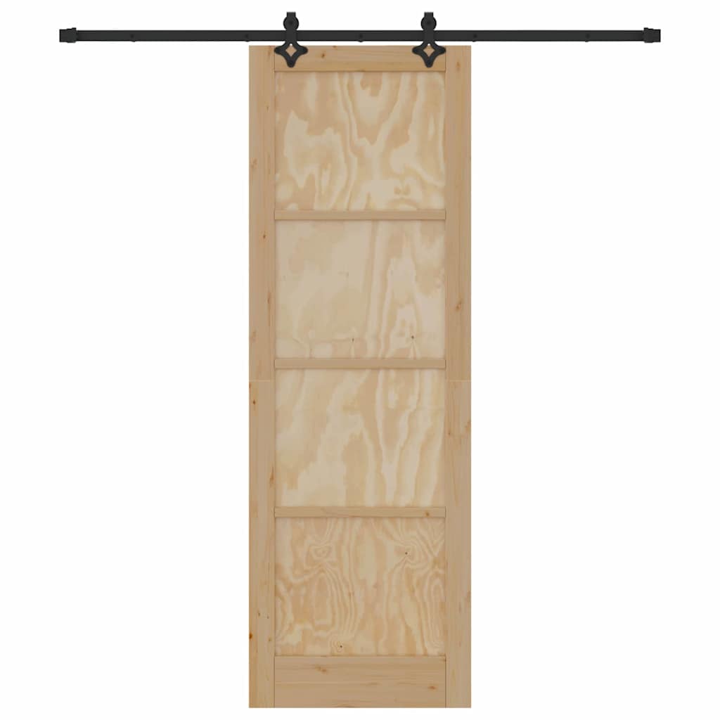 Set Porta Scorrevole ORKDAL Naturale e nero 78 x 232 cm