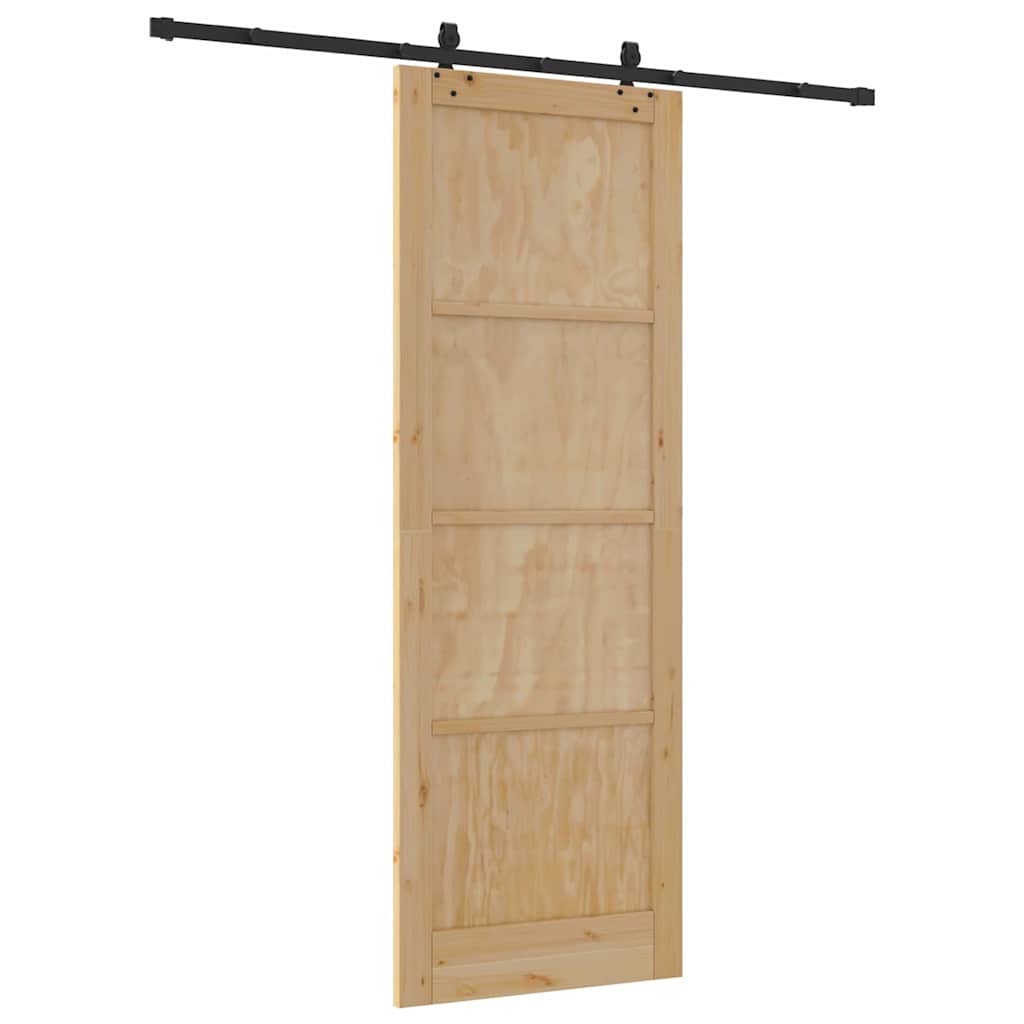 Set Porta Scorrevole ORKDAL Naturale e nero 83 x 232 cm