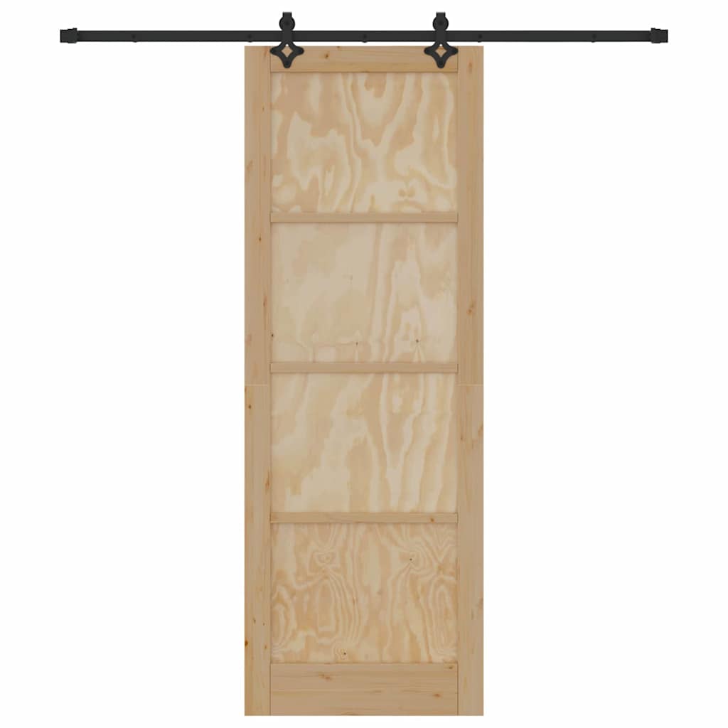Set Porta Scorrevole ORKDAL Naturale e nero 83 x 232 cm