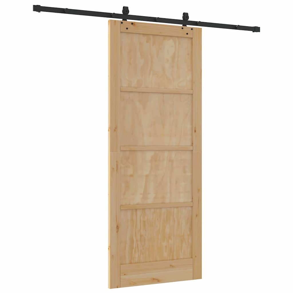 Set Porta Scorrevole ORKDAL Naturale e nero 86 x 211 cm