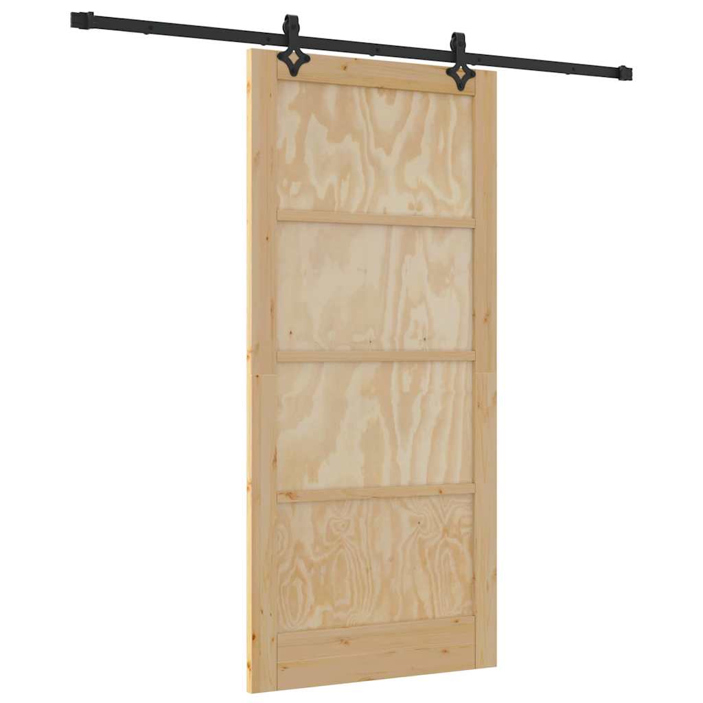 Set Porta Scorrevole ORKDAL Naturale e nero 93 x 202 cm