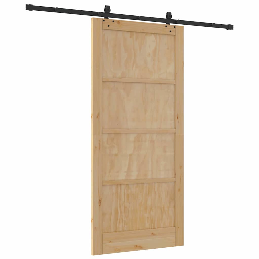 Set Porta Scorrevole ORKDAL Naturale e nero 93 x 202 cm