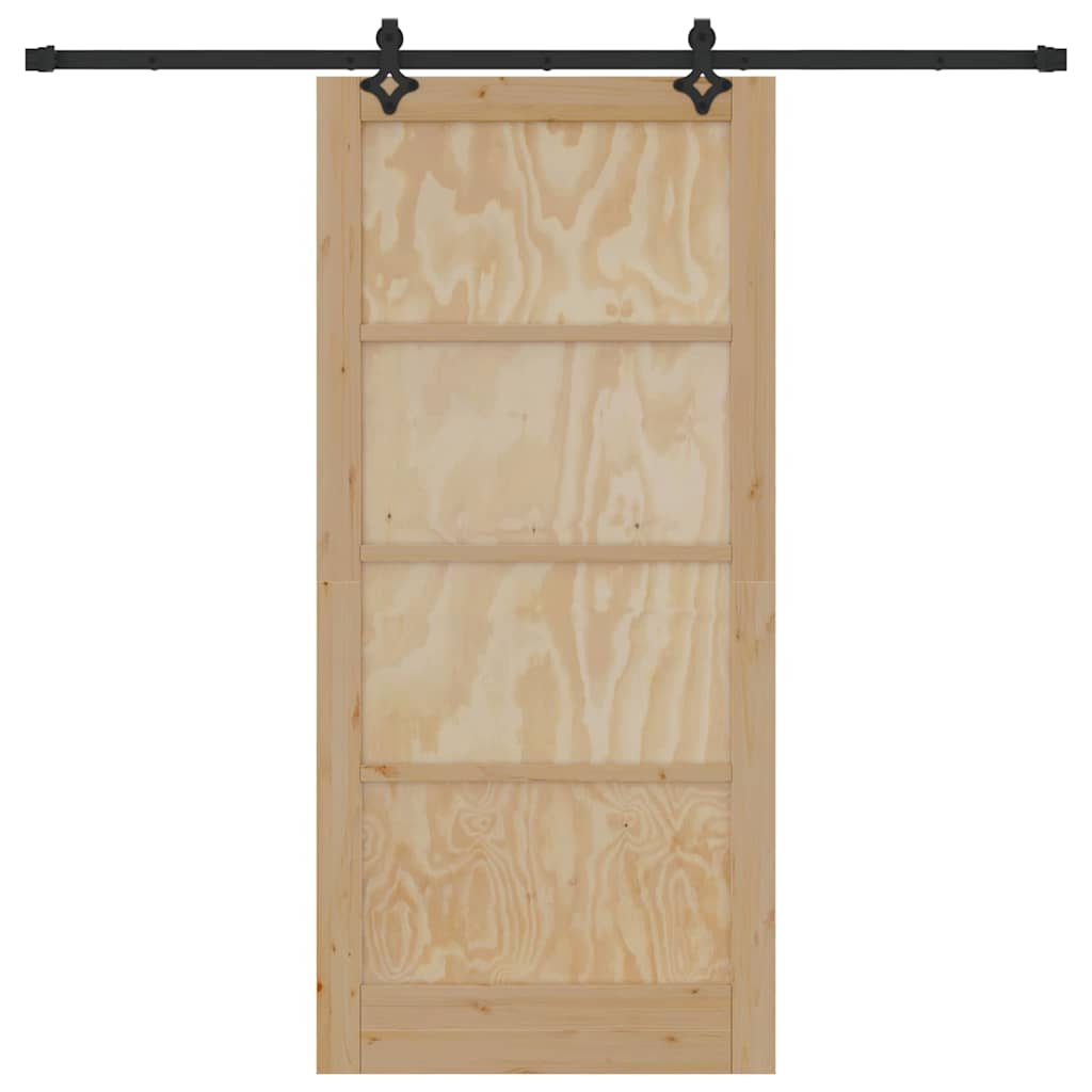 Set Porta Scorrevole ORKDAL Naturale e nero 93 x 202 cm