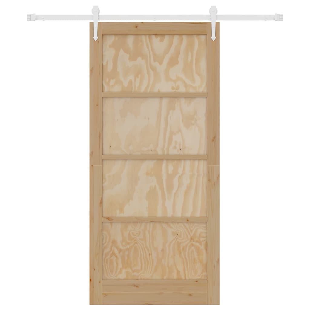 Porta Scorrevole Naturale e bianco 93 x 202 cm