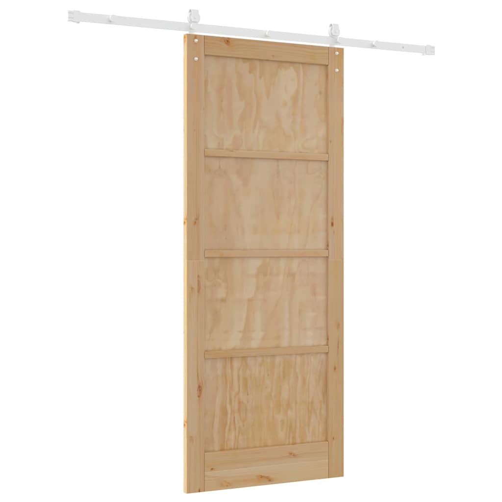 Porta Scorrevole Naturale e bianco 86 x 211 cm