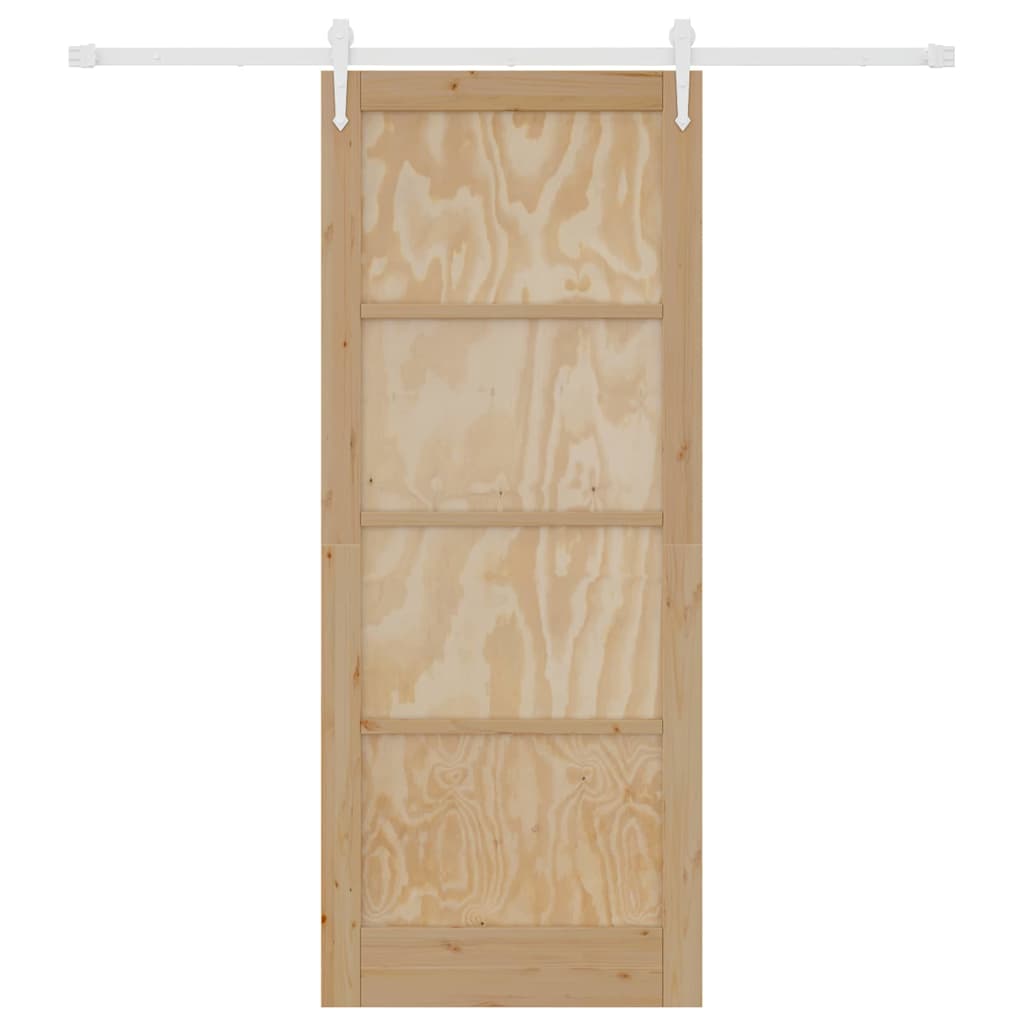 Porta Scorrevole Naturale e bianco 86 x 211 cm