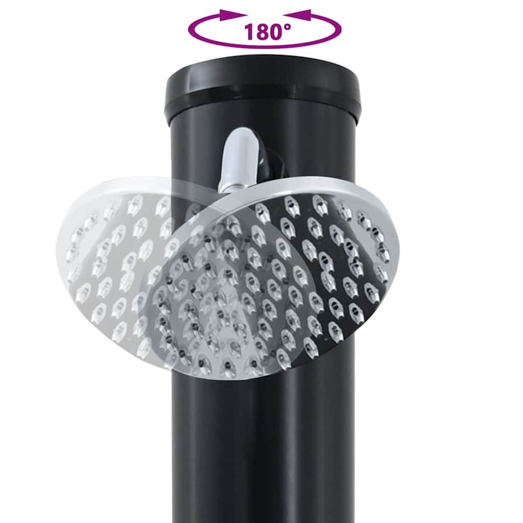 Doccia Solare da Esterno Nero 217 cm PVC e Alluminio | homemem39