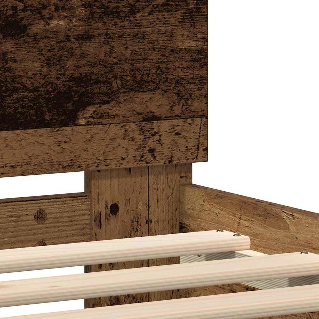 Struttura del letto con strisce LED Legno vecchio 200 x 200 cm