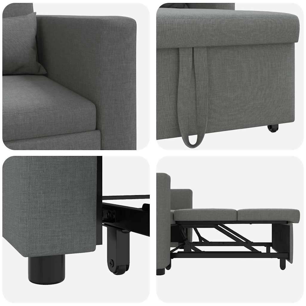 Divano Letto Singolo Grigio scuro 90 x 165 x 87 cm Tessuto