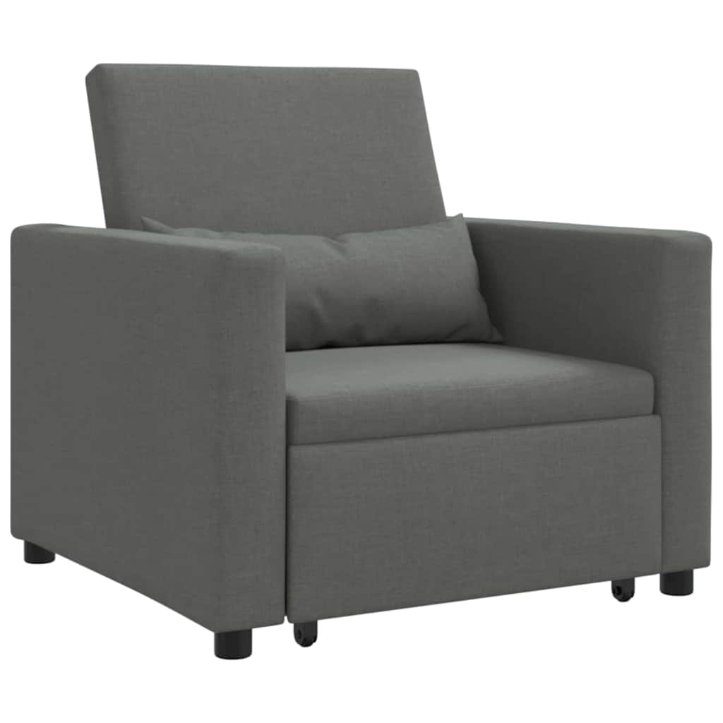 Divano Letto Singolo Grigio scuro 90 x 165 x 87 cm Tessuto