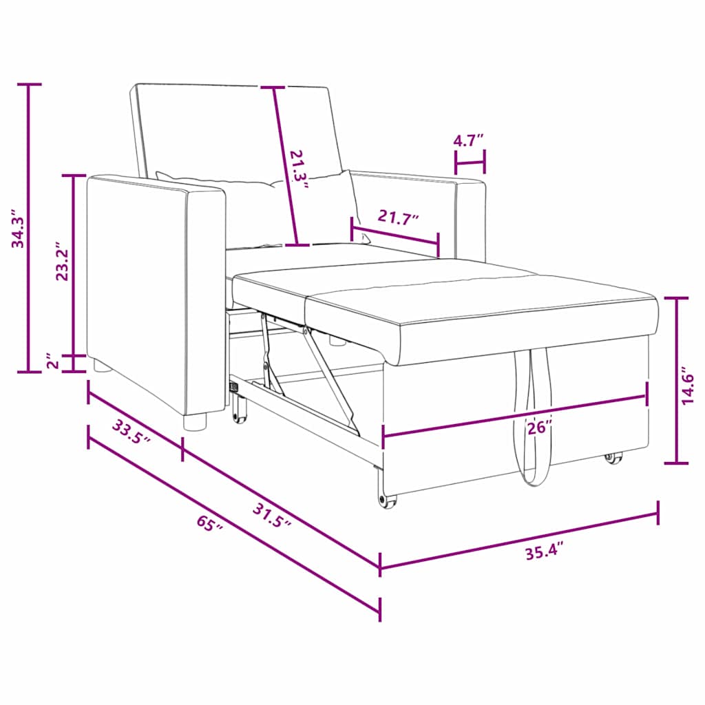 Divano Letto Singolo Grigio scuro 90 x 165 x 87 cm Tessuto