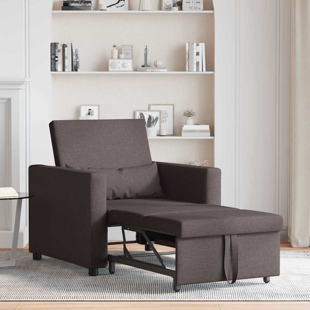 Divano Letto Singolo Marrone scuro 90 x 165 x 87 cm Tessuto