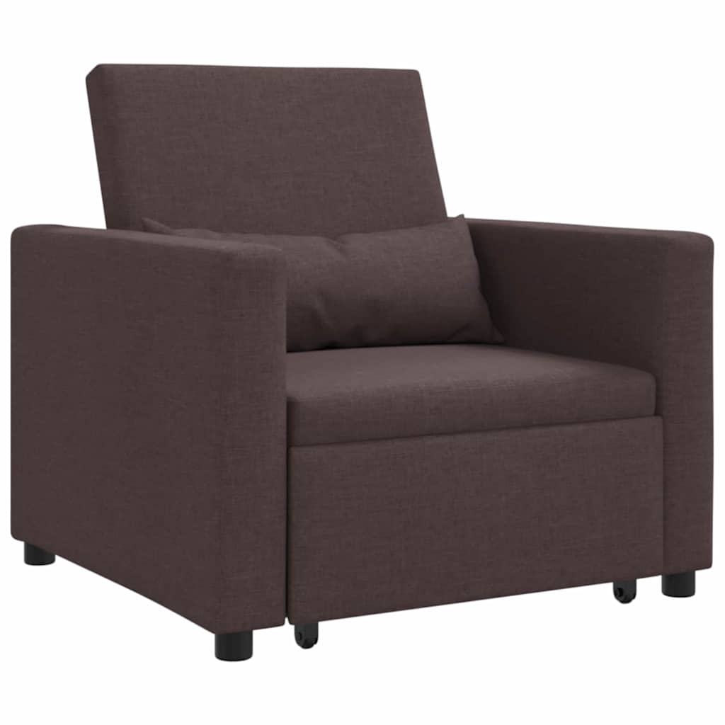 Divano Letto Singolo Marrone scuro 90 x 165 x 87 cm Tessuto
