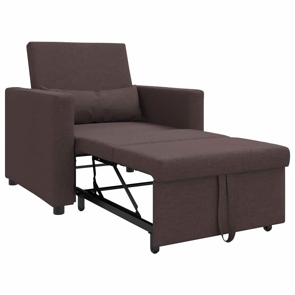 Divano Letto Singolo Marrone scuro 90 x 165 x 87 cm Tessuto