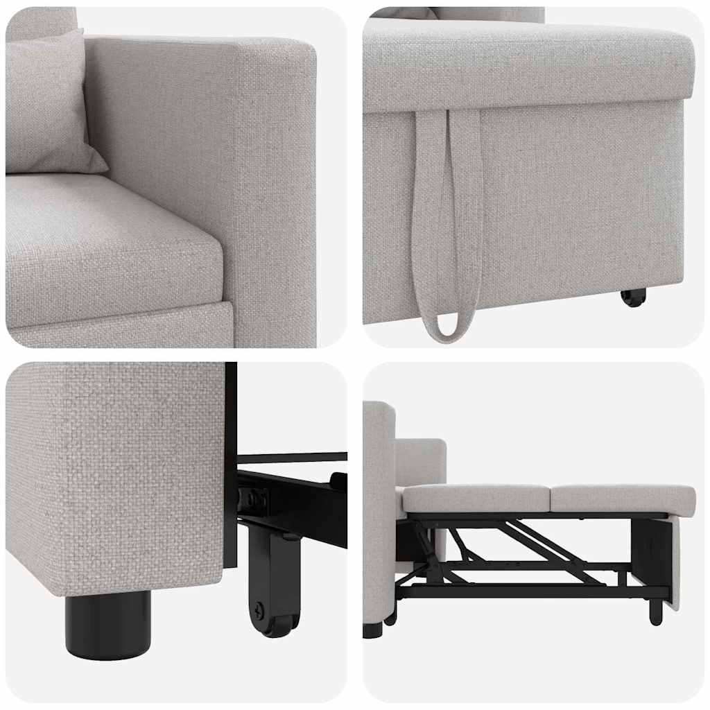 Divano Letto Singolo Grigio nuvola 90 x 165 x 87 cm Tessuto