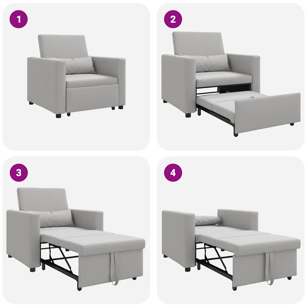 Divano Letto Singolo Grigio nuvola 90 x 165 x 87 cm Tessuto