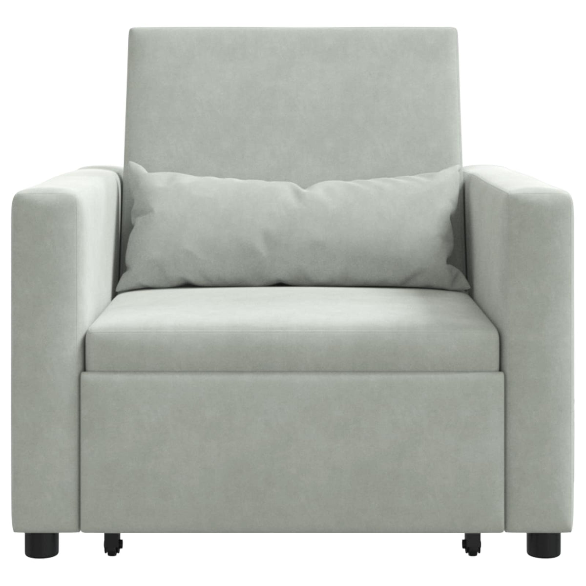 Divano letto estraibile singolo con ruote Grigio chiaro Velluto - homemem39