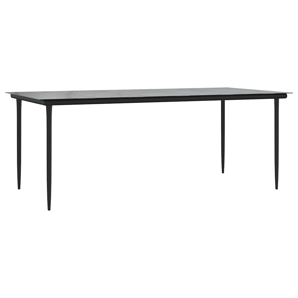 Set da Pranzo da Giardino 9 pz Polyrattan Vetro