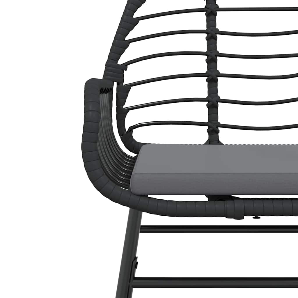 Set da Pranzo da Giardino 3 pz con Cuscini Polyrattan Vetro
