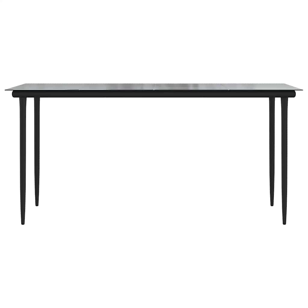 Set da Pranzo da Giardino 5pz con Cuscini Polyrattan Vetro