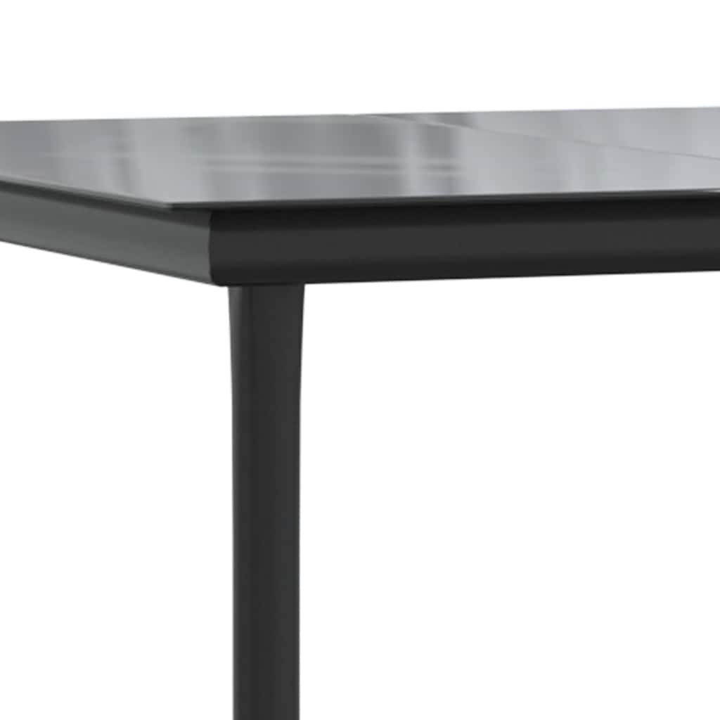 Set Pranzo da Giardino 7pz con Cuscini Marrone Polyrattan Vetro
