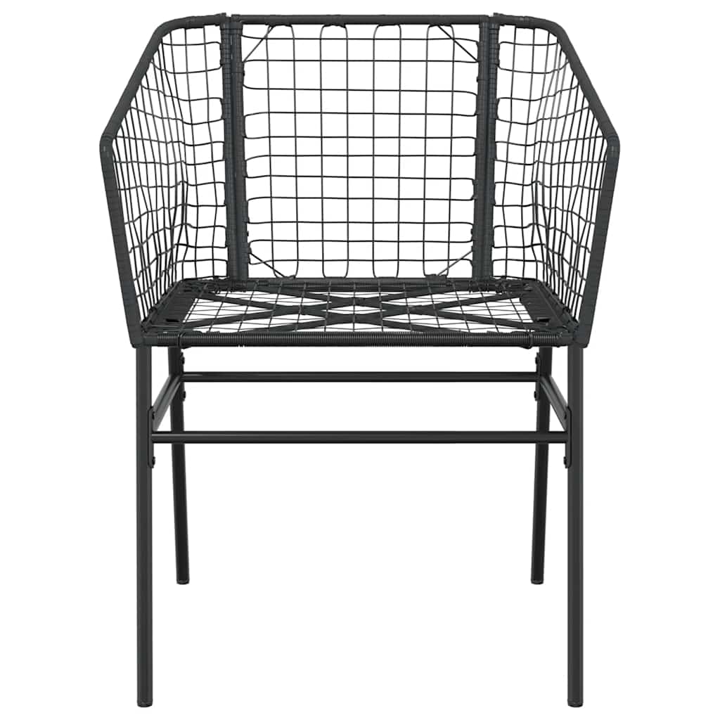 Set Mobili da Pranzo per Giardino 5 pz Nero Polyrattan Vetro
