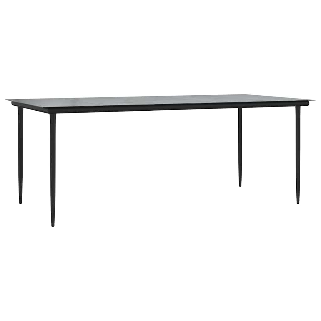 Set da Pranzo da Giardino 9 pz Polyrattan Vetro