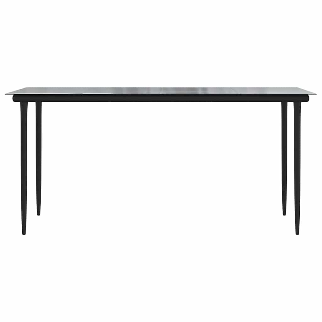 Set da Pranzo da Giardino con Cuscini 5 pz Polyrattan Vetro