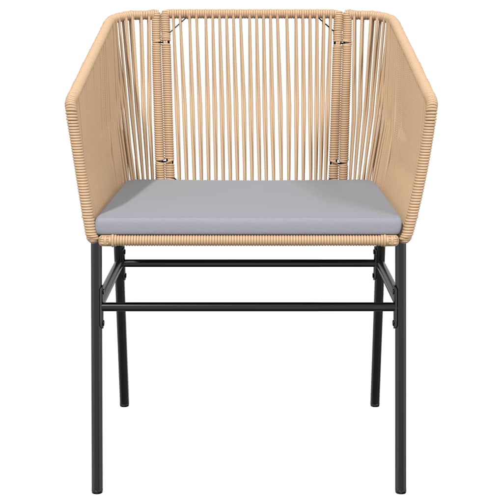 Set da Pranzo da Giardino 5pz con Cuscini Polyrattan Vetro