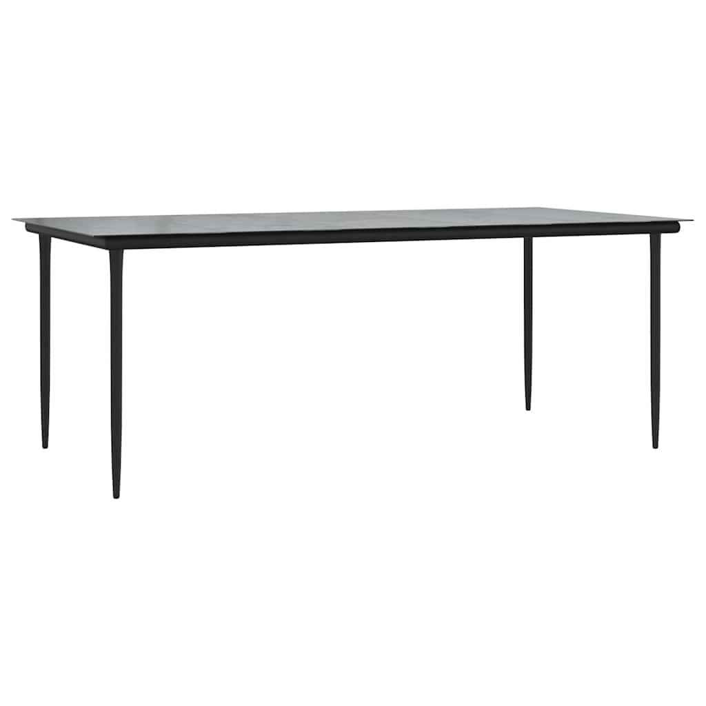 Set da Pranzo da Giardino 9 pz con Cuscini Polyrattan Vetro