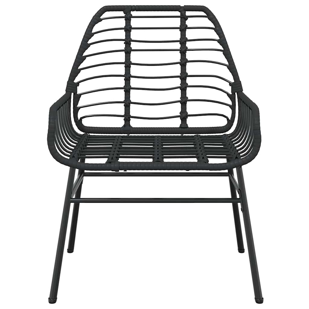 Set Mobili da Pranzo per Giardino 5 pz Nero Polyrattan Vetro
