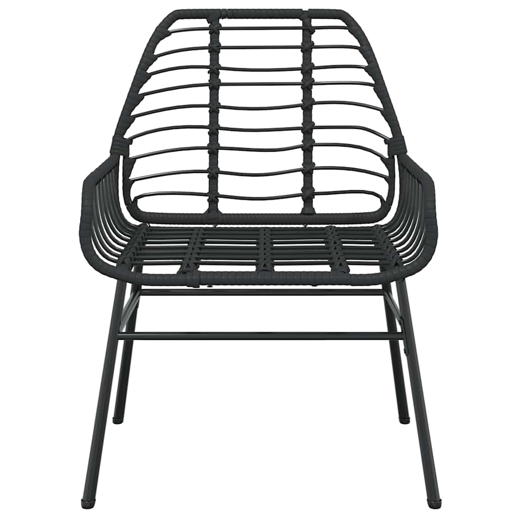 Set Pranzo da Giardino 7 pz Nero Polyrattan Vetro
