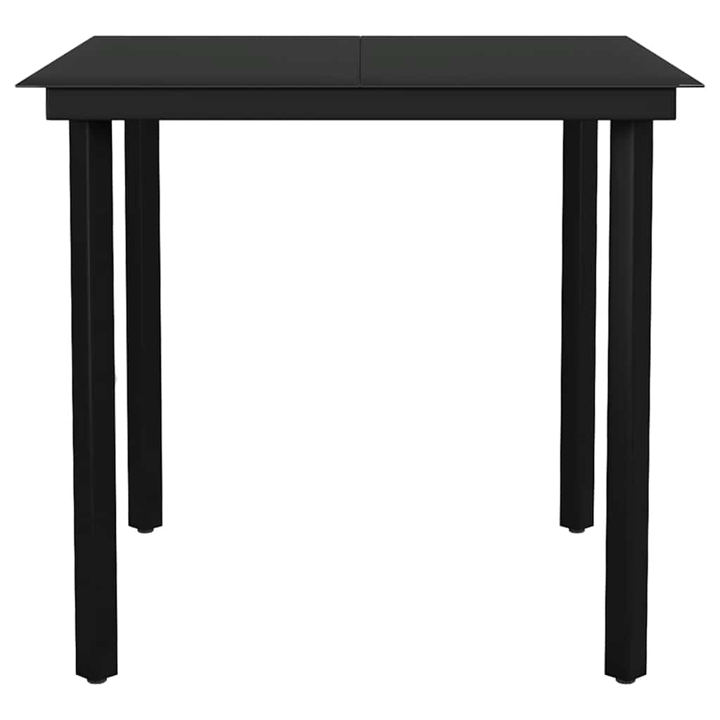 Set da Pranzo da Giardino 3 pz con Cuscini Polyrattan Vetro
