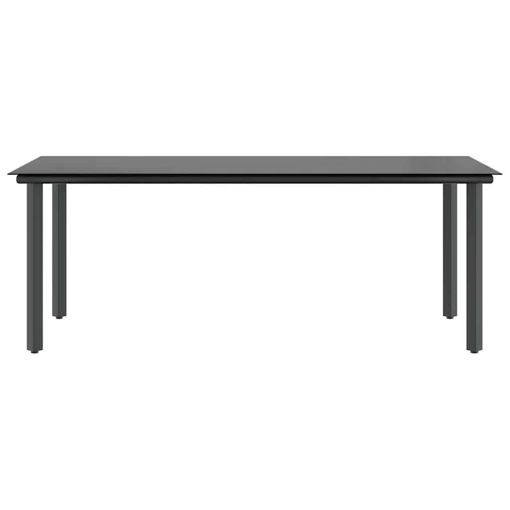 Set Pranzo da Giardino 7 pz Nero con Cuscini Polyrattan Vetro