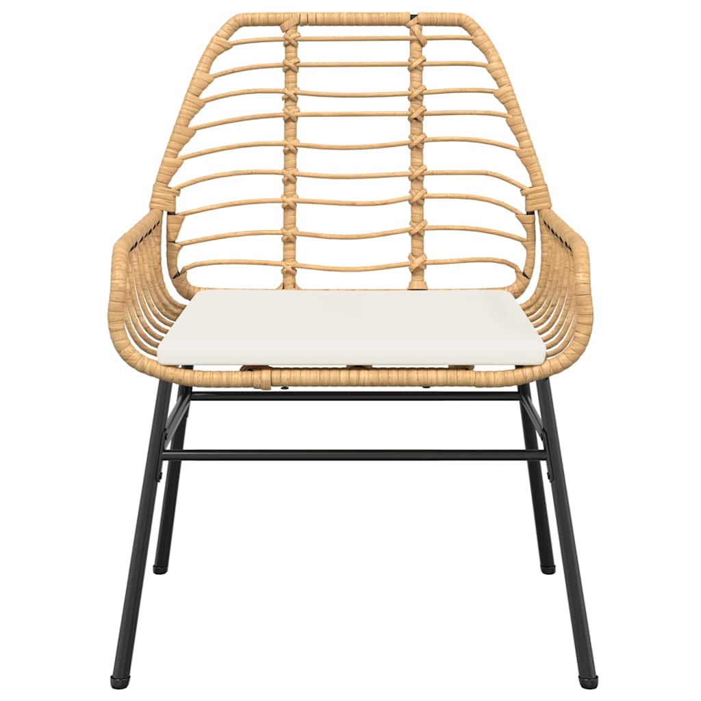 Set da Pranzo da Giardino 5pz con Cuscini Polyrattan Vetro