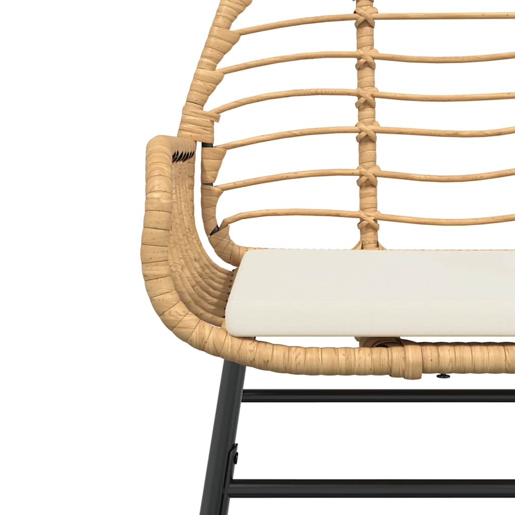 Set da Pranzo da Giardino 5pz con Cuscini Polyrattan Vetro