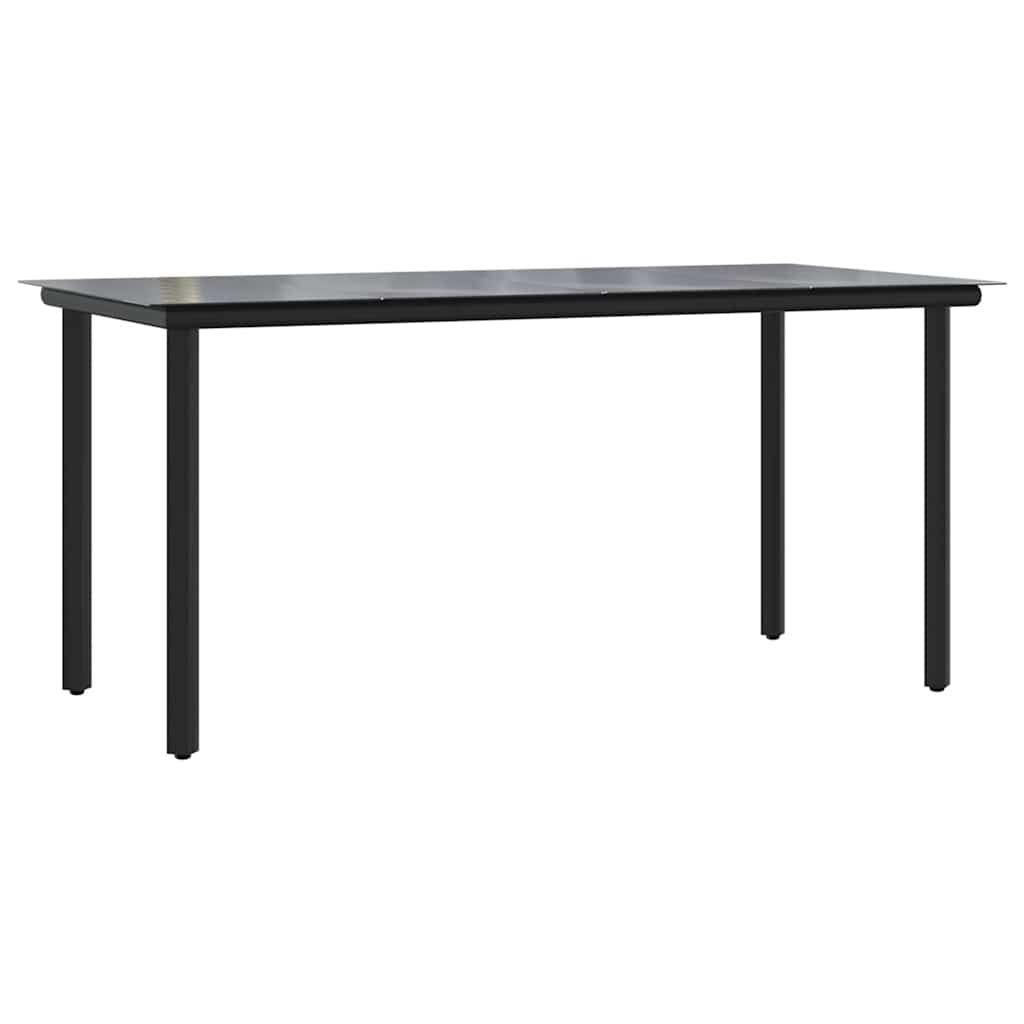 Set da Pranzo da Giardino 5pz con Cuscini Polyrattan Vetro