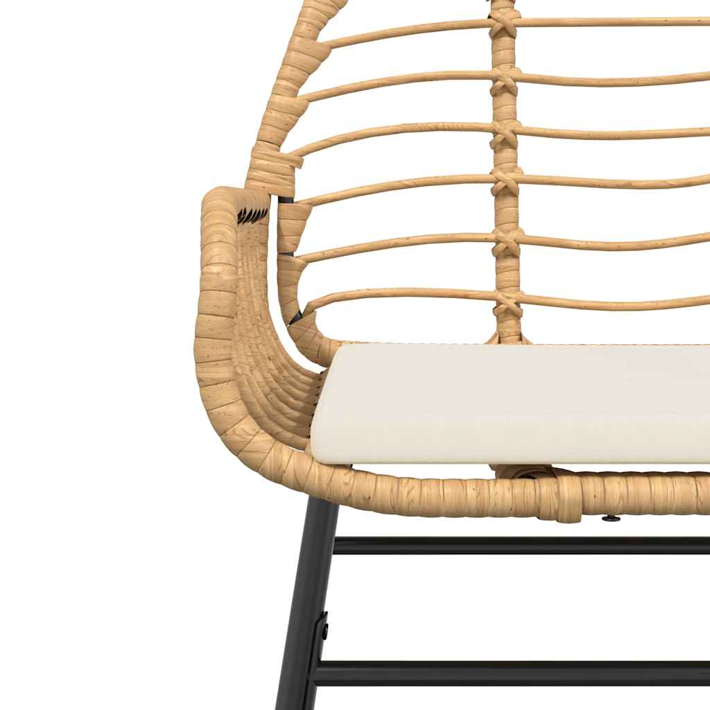 Set da Pranzo da Giardino 5pz con Cuscini Polyrattan Vetro