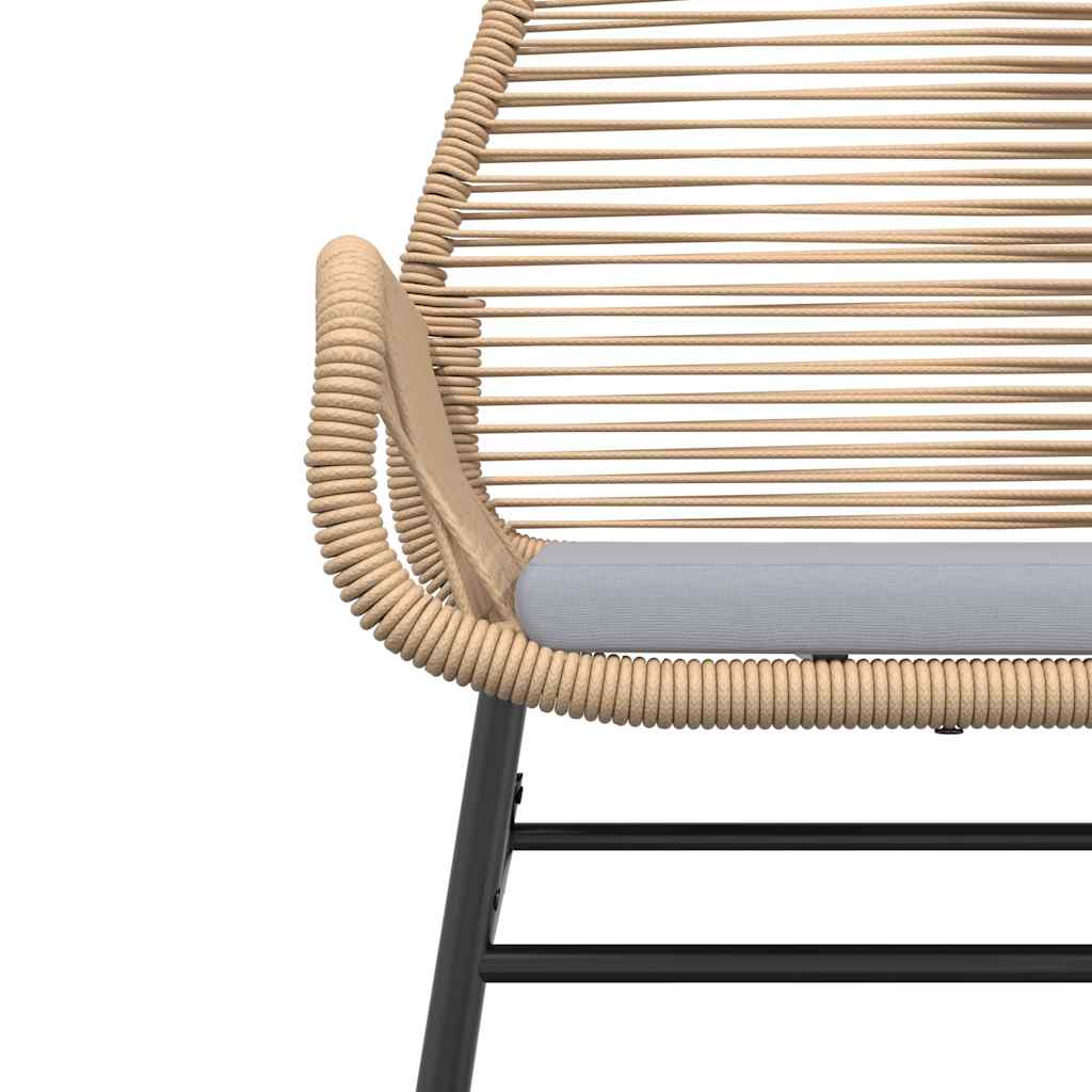 Set Pranzo da Giardino 7pz con Cuscini Marrone Polyrattan Vetro