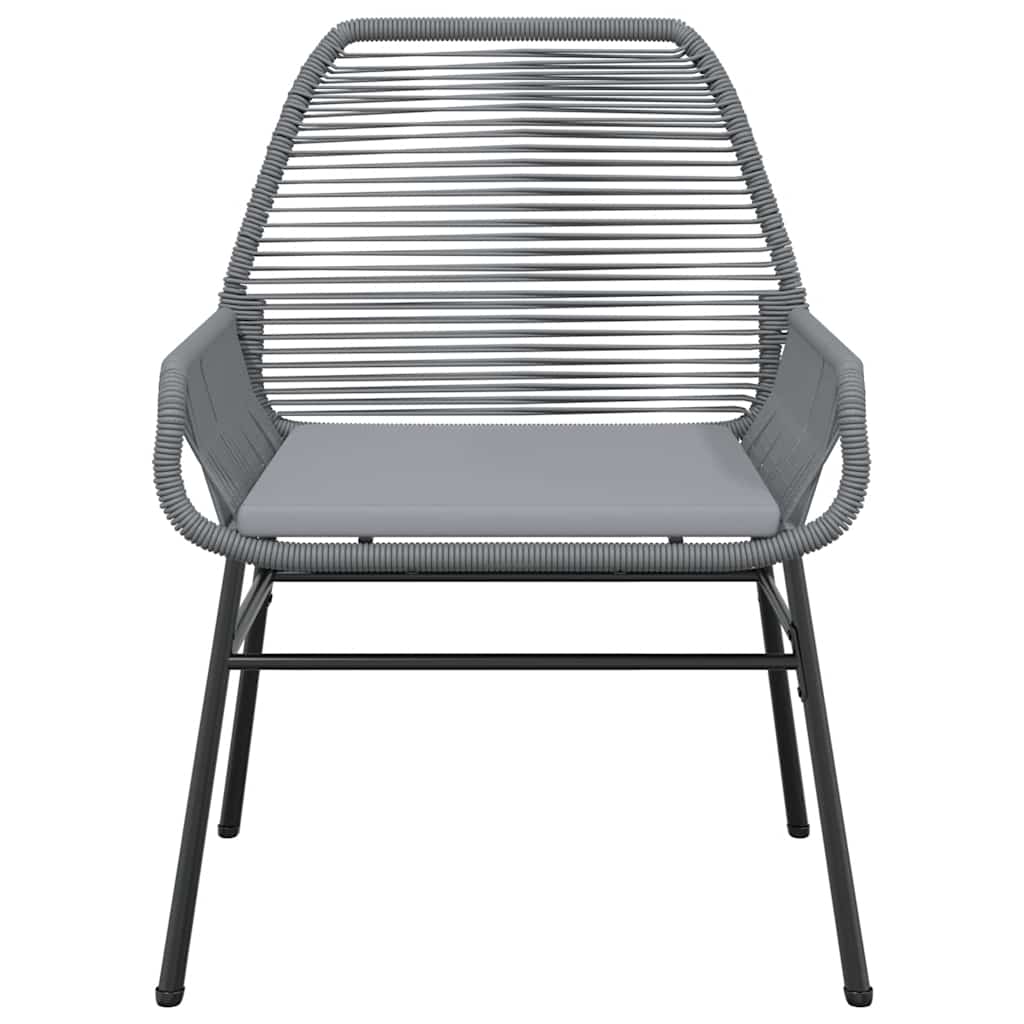 Set da Pranzo da Giardino 3 pz con Cuscini in Polyrattan Vetro
