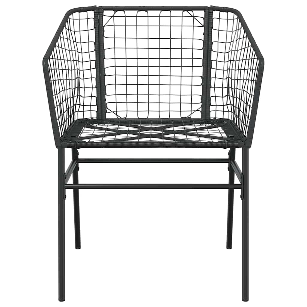 Set Mobili da Pranzo per Giardino 5 pz Nero Polyrattan Vetro