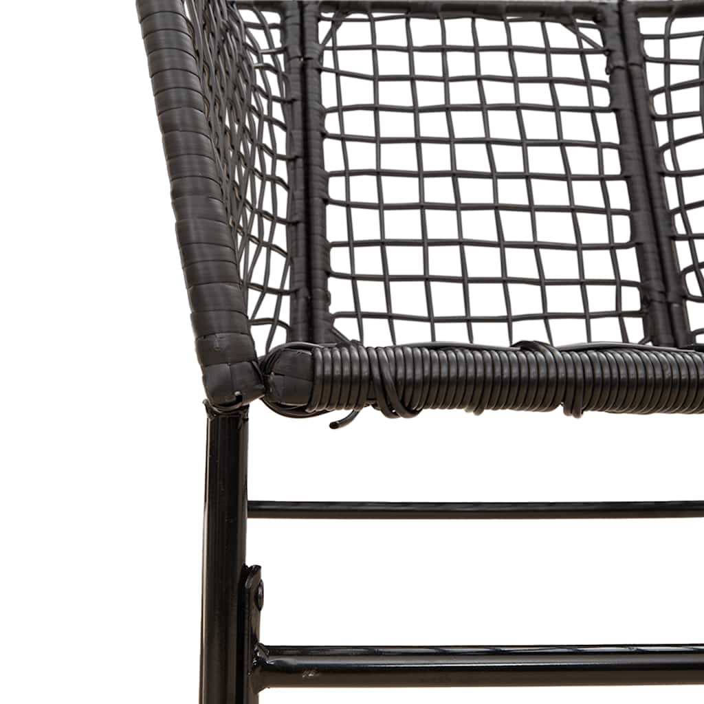 Set Mobili da Pranzo per Giardino 5 pz Nero Polyrattan Vetro