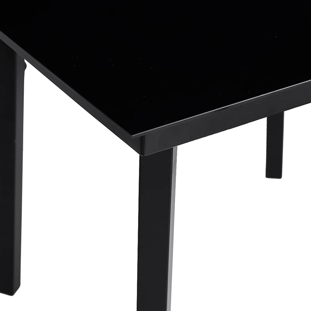 Set Mobili da Pranzo per Giardino 5 pz Nero Polyrattan Vetro