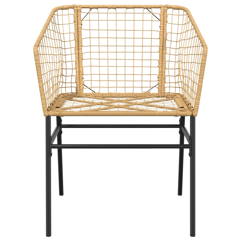 Set Pranzo da Giardino 7pz Marrone Polyrattan Vetro