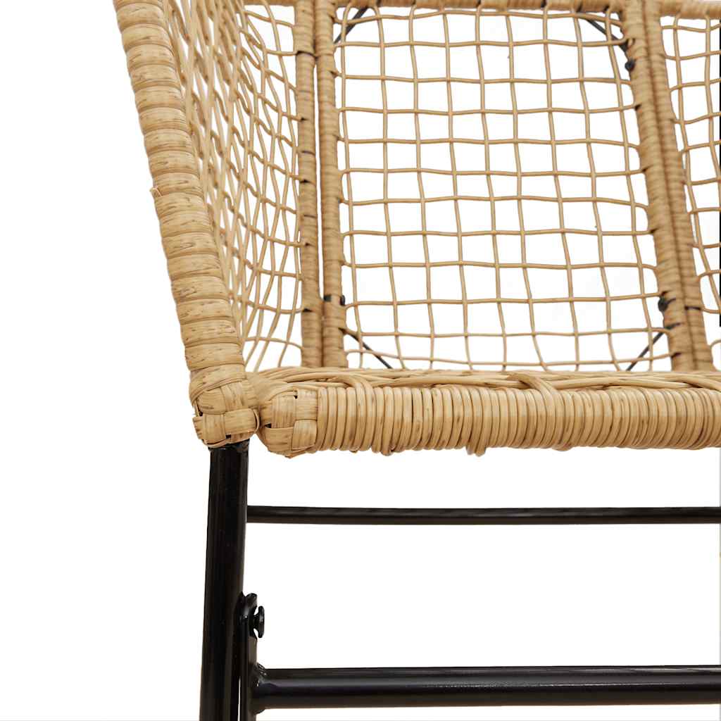 Set Pranzo da Giardino 7pz Marrone Polyrattan Vetro