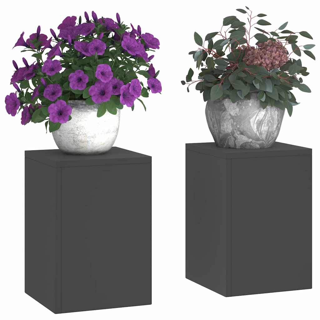 Supporti per piante 2 pcs Nero 24 x 24 x 35 cm Acciaio