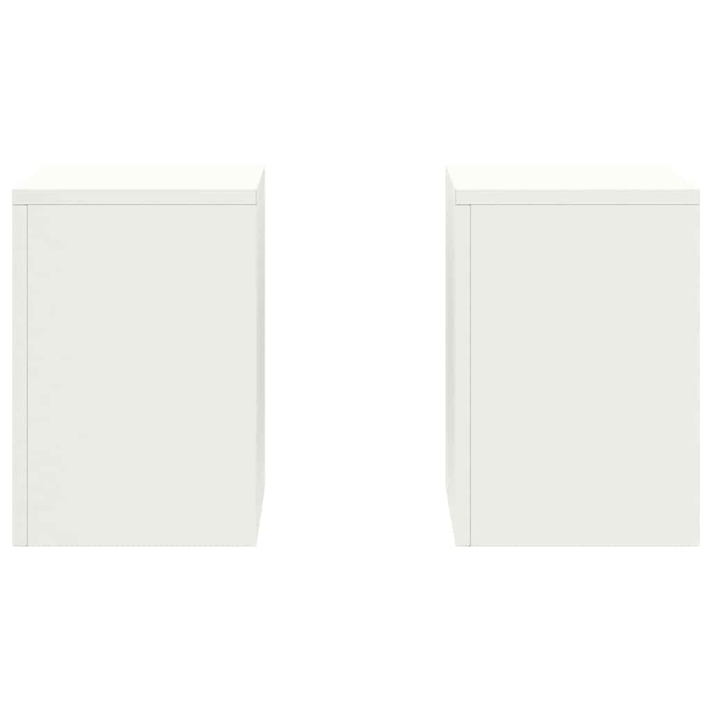 Supporti per piante 2 pcs Bianco 24 x 24 x 35 cm Acciaio