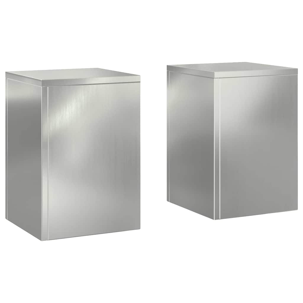 Supporti per piante 2 pcs Argento 24 x 24 x 35 cm