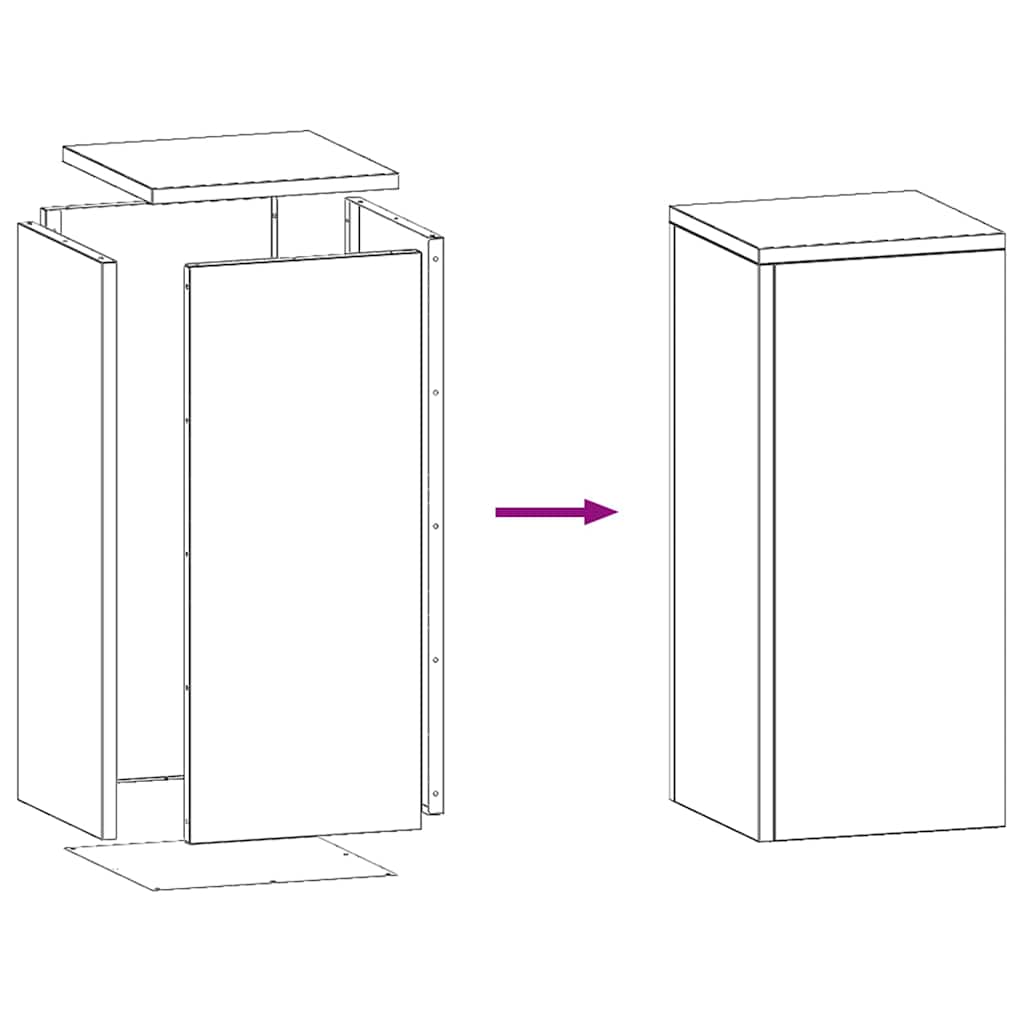 Supporti per piante 2 pcs Bianco 24 x 24 x 55 cm Acciaio